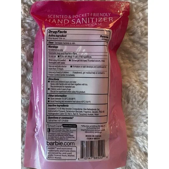 Smart Care Barbie Hand Sanitizer W Silicone Case Juicy Watermelon Scent 1.69 Oz - Picture 11 of 11